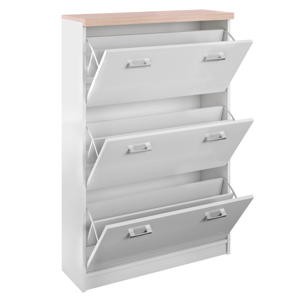 Botník - TOPTY 3, Biela/dub sonoma