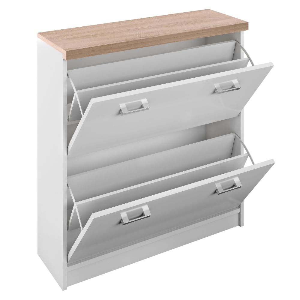 Botník - TOPTY, Biela/dub sonoma