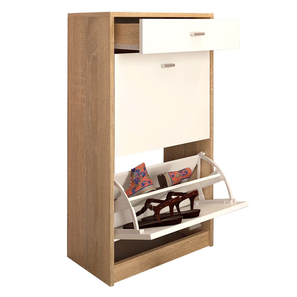 Botník - VIVAT, Biela/dub sonoma