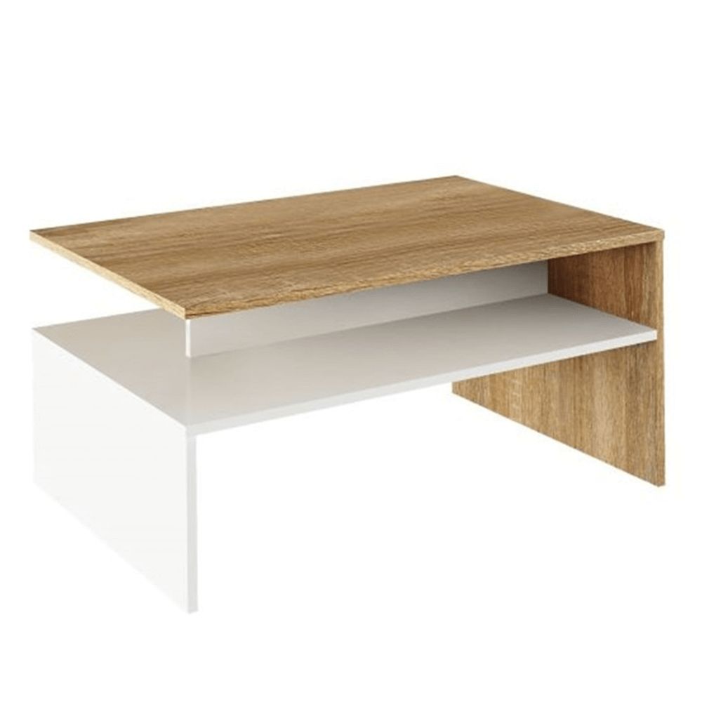 Konferenčný stolík - DAMOLI, Dub sonoma/biely