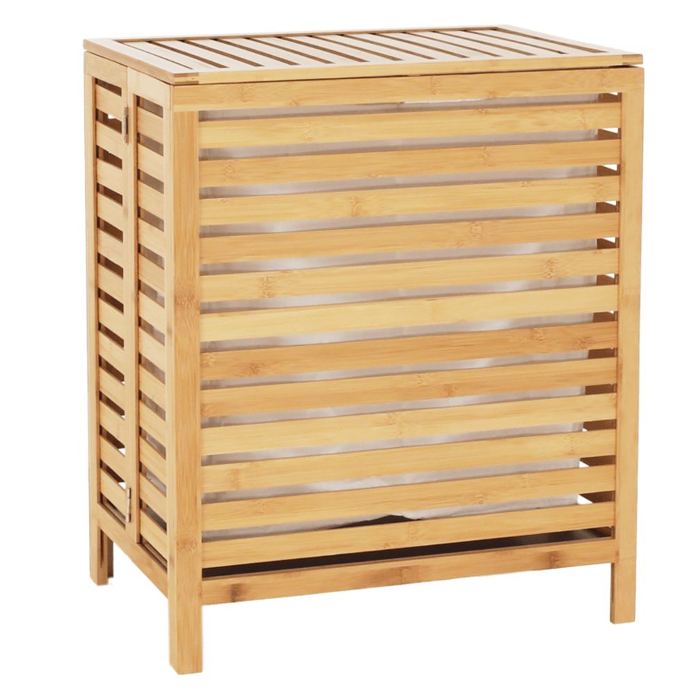 Kôš na bielizeň - MENORK, Bambus/biela