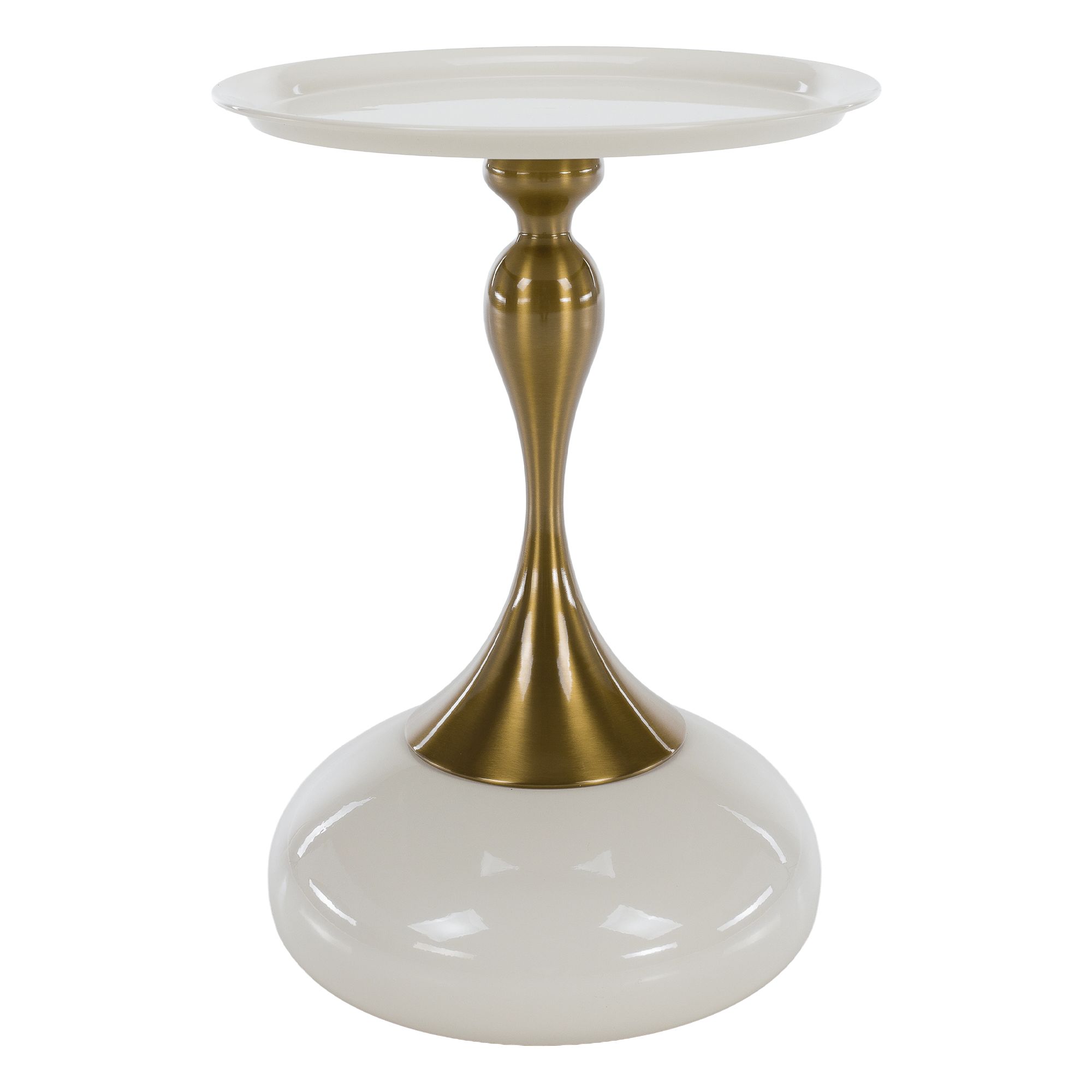 Príručný stolík - FEJ, Biela Ivory/zlatá