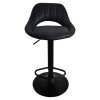 Barová stolička - LORASA, Čierna látka (imitácia kože) – detail 1