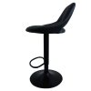 Barová stolička - LORASA, Čierna látka (imitácia kože) – detail 2