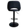 Barová stolička - LORASA, Čierna látka (imitácia kože) – detail 3