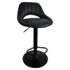 Barová stolička - LORASA, Čierna látka (imitácia kože)