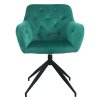 Otočné kreslo - VELEZA, Zelená zamatová látka – detail 2