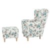 Ušiakové kreslo s taburetom - ASTRID, Vzor ruža – detail 10