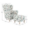 Ušiakové kreslo s taburetom - ASTRID, Vzor ruža – detail 2