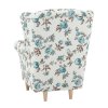 Ušiakové kreslo s taburetom - ASTRID, Vzor ruža – detail 9