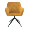 Otočné kreslo - VELEZA, Žltá zamatová látka – detail 4
