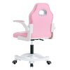 Detská kancelárska stolička - ODELIA, Ružová ekokoža – detail 3