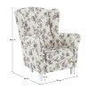 Ušiakové kreslo - CHARLOT, Vzor ruža – detail 2
