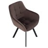 Dizajnové kreslo - PETIN, Hnedá zamatová látka – detail 10