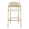 Barová stolička - DASMIN, Béžová zamatová látka – detail 1
