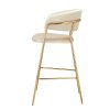 Barová stolička - DASMIN, Béžová zamatová látka – detail 2