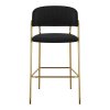 Barová stolička - DASMIN, Čierna zamatová látka – detail 1