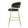 Barová stolička - DASMIN, Čierna zamatová látka – detail 2