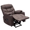 Masážne polohovacie kreslo - HUDSON, Hnedá látka – detail 7