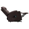 Masážne polohovacie kreslo - HUDSON, Hnedá látka – detail 8
