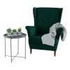 Ušiakové kreslo - RUFINO, Zelená látka – detail 14
