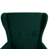 Ušiakové kreslo - RUFINO, Zelená látka – detail 4