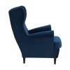 Ušiakové kreslo - RUFINO, Modrá látka – detail 13