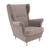 Ušiakové kreslo - RUFINO, Béžovosivá látka