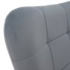 Ušiakové kreslo s podnožkou - HABEN, Sivá zamatová látka – detail 12