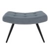 Ušiakové kreslo s podnožkou - HABEN, Sivá zamatová látka – detail 13