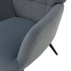 Ušiakové kreslo s podnožkou - HABEN, Sivá zamatová látka – detail 7