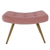 Ušiakové kreslo s podnožkou - HABEN, Ružová zamatová látka – detail 13
