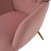 Ušiakové kreslo s podnožkou - HABEN, Ružová zamatová látka – detail 8