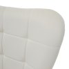 Ušiakové kreslo s podnožkou - HABEN, Biela zamatová látka – detail 10