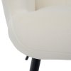 Ušiakové kreslo s podnožkou - HABEN, Biela zamatová látka – detail 11