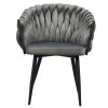 Jedálenské kreslo - BLER, Sivá zamatová látka – detail 3