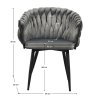 Jedálenské kreslo - BLER, Sivá zamatová látka – detail 8