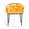 Dizajnové kreslo - DOROTA, Žltá zamatová látka – detail 8