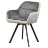 Otočné kreslo - FLER, Sivá zamatová látka – detail 2