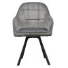 Otočné kreslo - SAMANTA, Tmavosivá zamatová látka – detail 2
