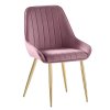 Luxusné kreslo - PERLIA, Ružová zamatová látka