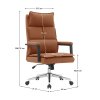 Kancelárske kreslo - KAHIL, Hnedá ekokoža – detail 5