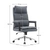 Kancelárske kreslo - KAHIL, Sivá ekokoža – detail 5