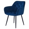 Dizajnové kreslo - FEDRIS, Modrá zamatová látka – detail 1