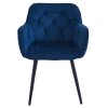 Dizajnové kreslo - FEDRIS, Modrá zamatová látka – detail 2