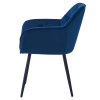 Dizajnové kreslo - FEDRIS, Modrá zamatová látka – detail 4