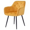 Dizajnové kreslo - FEDRIS, Žltá zamatová látka – detail 1