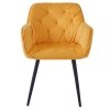 Dizajnové kreslo - FEDRIS, Žltá zamatová látka – detail 2