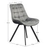 Jedálenská stolička - SAMIRA, Sivá zamatová látka – detail 9