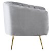 Relaxačné kreslo - BAGY, Sivá zamatová látka – detail 3